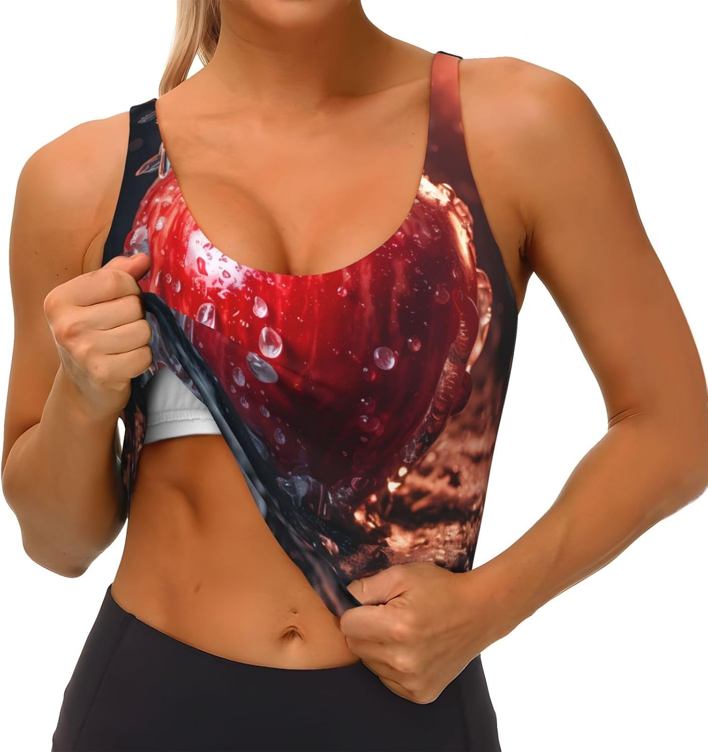 Women's Sports Vest DDCXZPP Ice frost on the apple Printing Soft, Comfortable, Lightweight, and Breathable