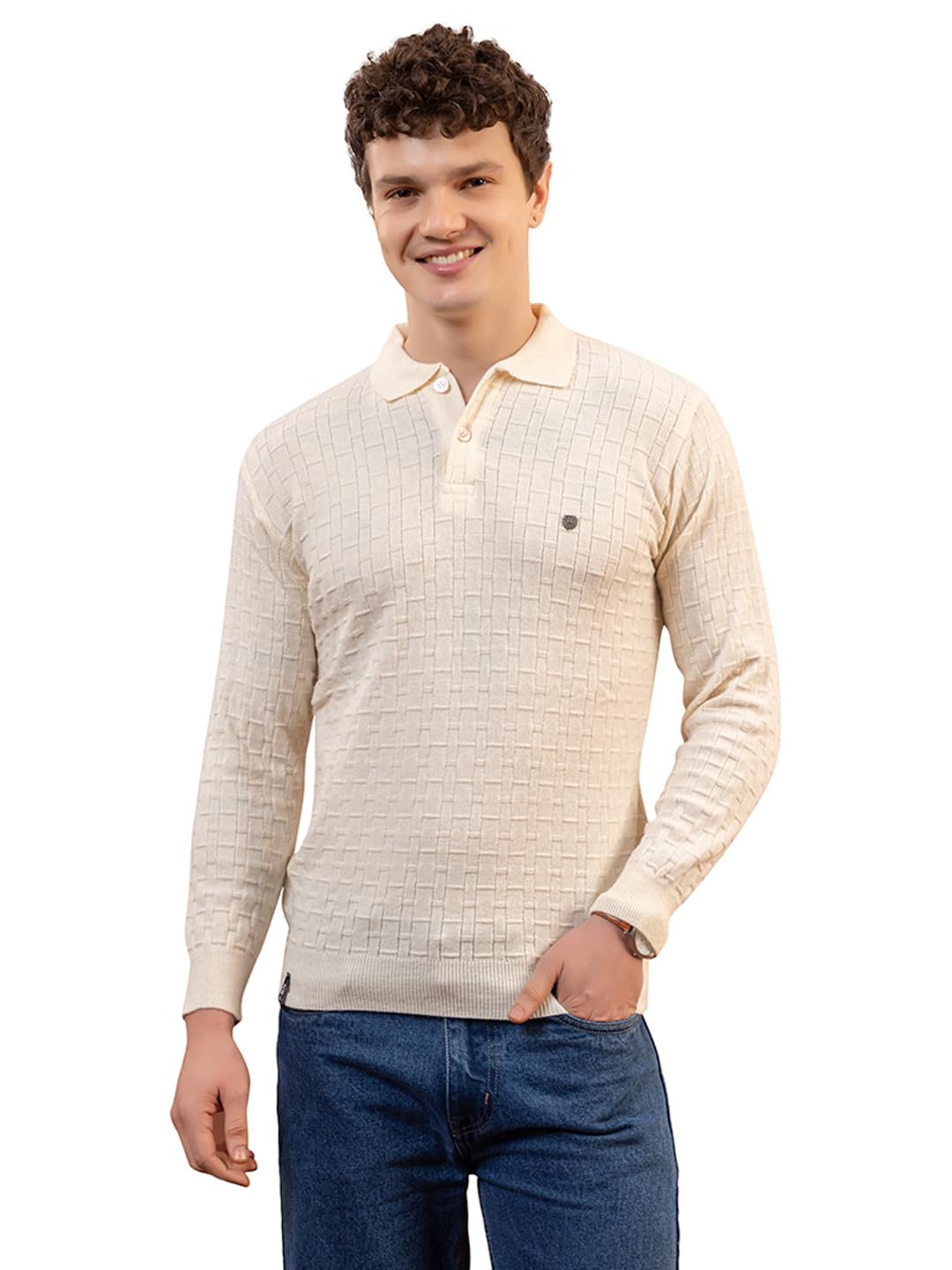 dadu dayal Men’s Premium Textured Polo Neck Sweater | Elegant Wool Blend Full Sleeve Knitted Pullover for Men | Soft Warm Stylish Winterwear for Casual & Office Look-picture-33