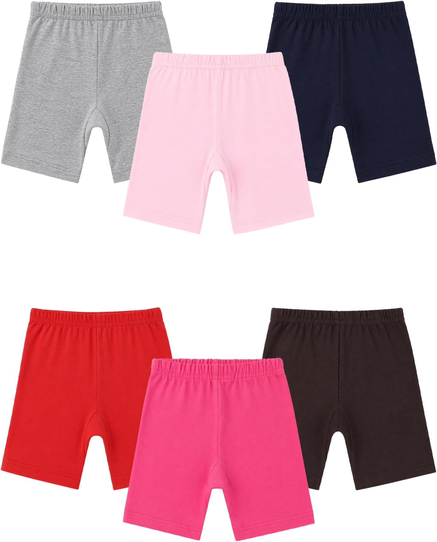 Girls Solid Cycling Shorts | 100% Cotton Stylish, Comfortable & Durable Shorts for Girls | Pack of 3 (Color & Print May Vary)