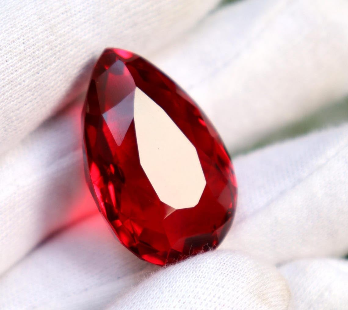 Natural Pigeon Blood Red Ruby 10-12 Ct – Pear Shape Certified AAA+ Faceted Loose Gemstone | Premium Ruby for Statement Jewelry & Custom Designs