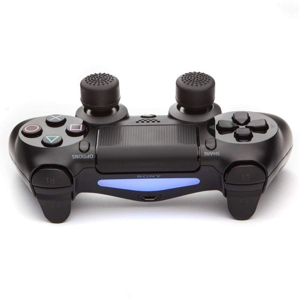 Paquete de 8 unidades de controlador analógico con control de mando de mando elevado, antideslizante, agarre para pulgar para PS4, PS3, Xbox 360, Wii U, controlador PS2 (negro) 8