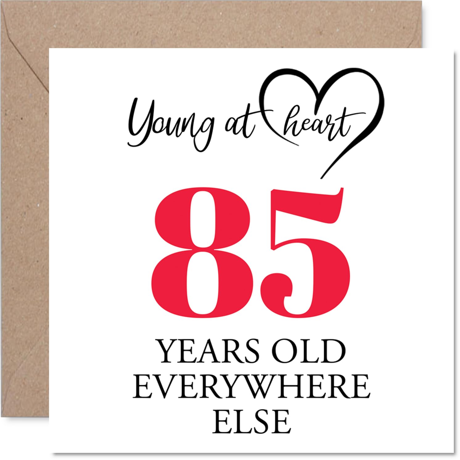 85th Birthday Cards for Men Women - Young at Heart - Happy Birthday Card for 85 Year Old Man Woman Uncle Wife Grandad Dad, 145mm Bday Greeting Cards