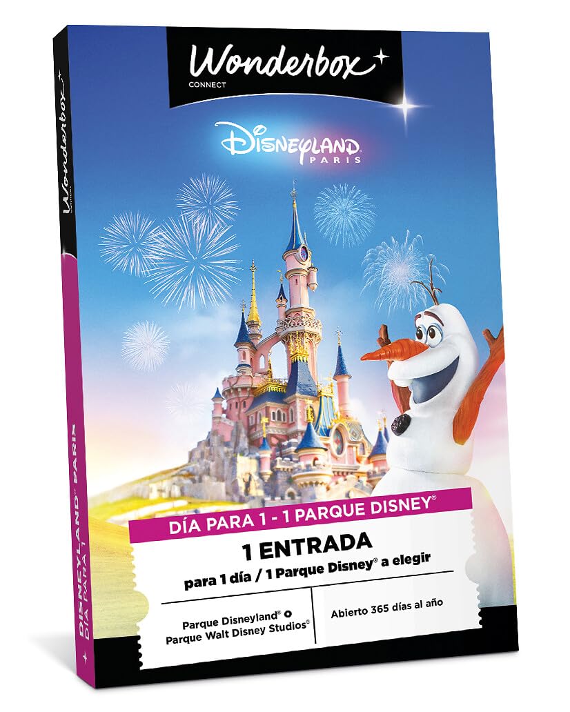 WONDERBOX Connect - Caja Regalo - Disneyland Paris - 1 día para 1 pers. | 1 entrada para 1 día para 1 Parque - Disneyland o Parque Walt Disney Studios - Válido durante 27 meses