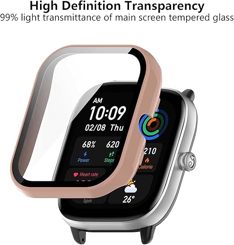 Miniatura 3 de Paquete de 5 Funda compatible con Amazfit GTS 4 Mini con protector de pantalla de vidrio templado reloj inteligente protector completo de