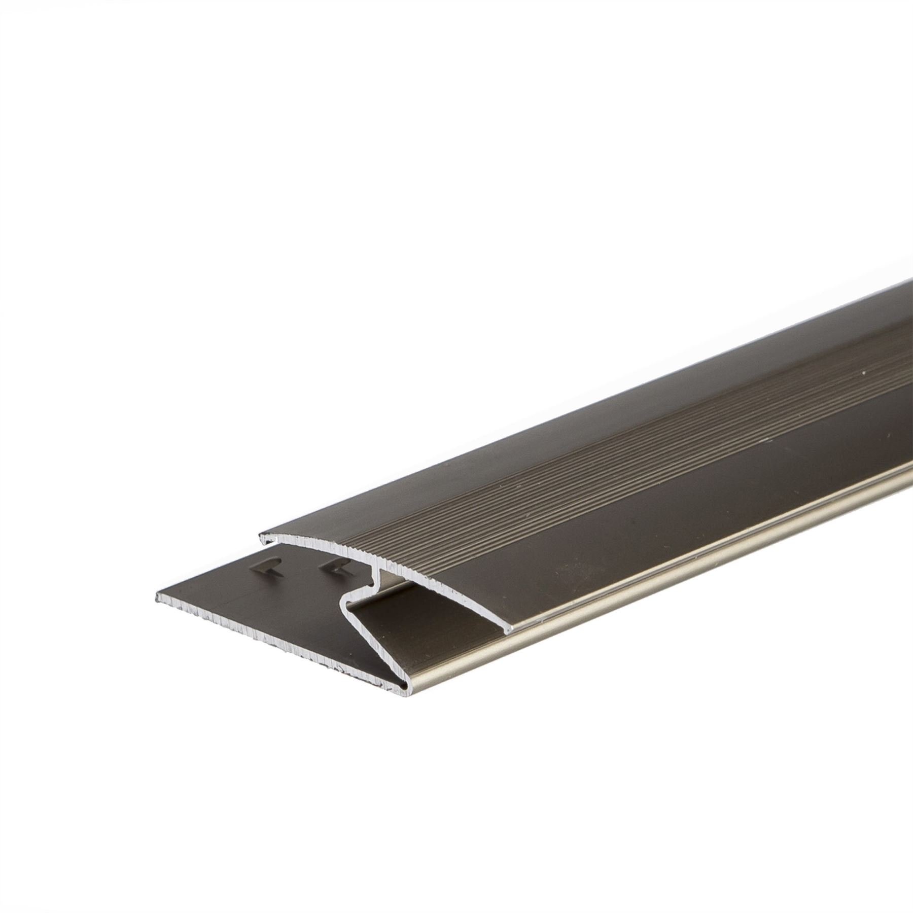 IANPAV Screw ANODISED Aluminium Z Edge Carpet Profile Door Floor BAR Trim 1000mm x 35mm C69, Champagne