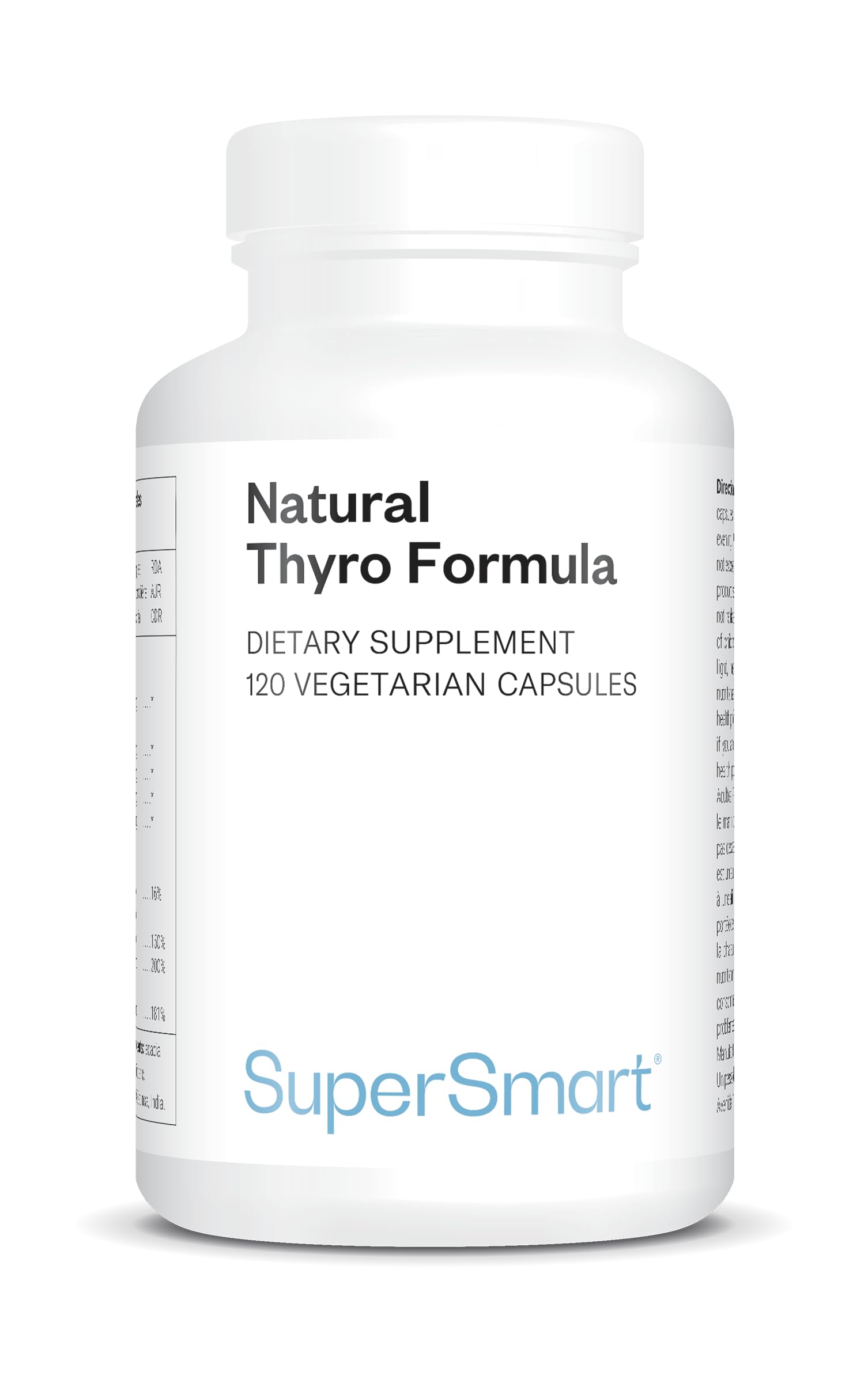 Natural Thyro Formula - Complément alimentaire pour la Thyroïde - Iode, Sélénium, Zinc et Vitamines - Formule à base de nutriments essentiels - SuperSmart