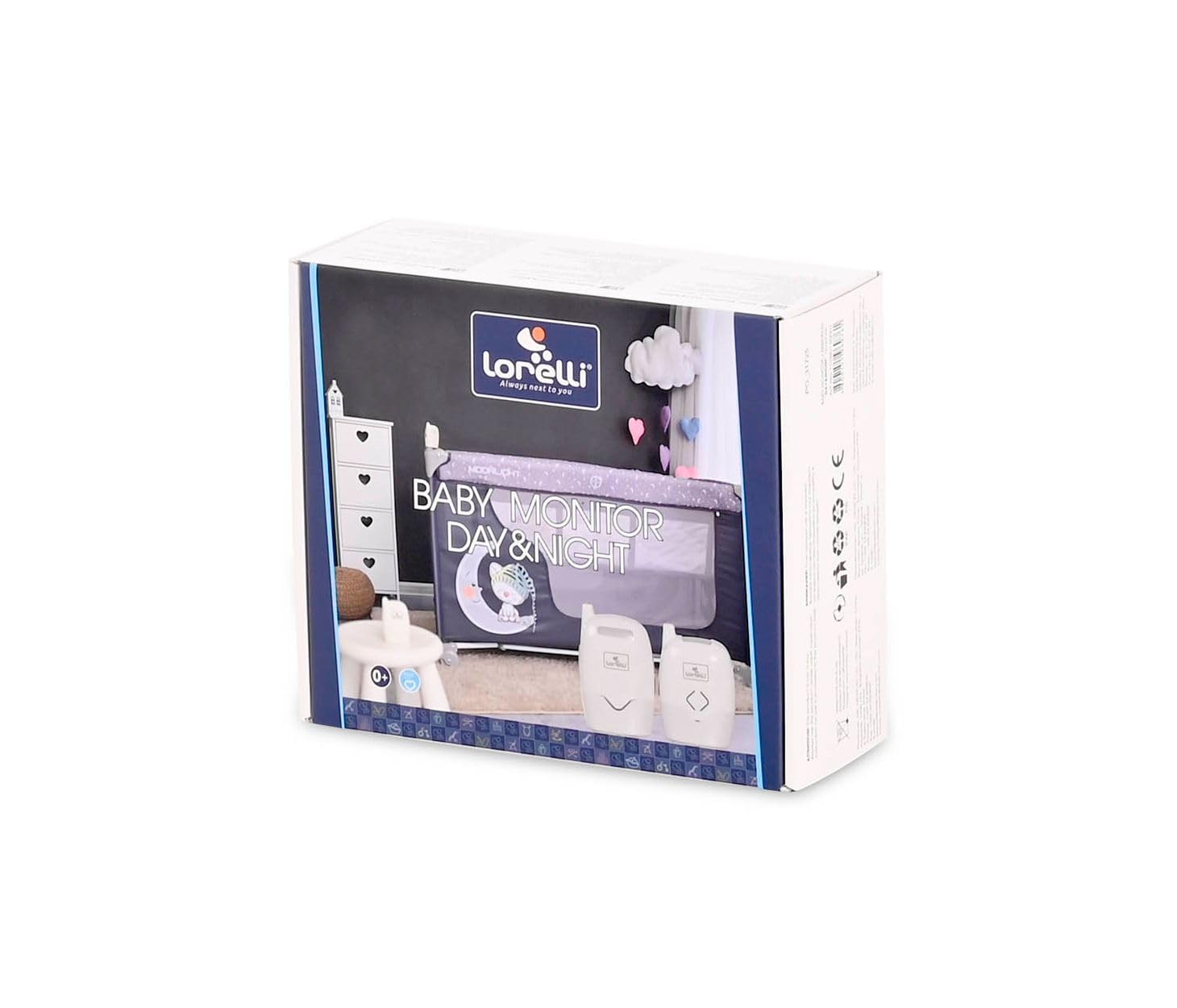 Lorelli Babyphone audio Jour & Nuit portée de 300 mètres avec fonction Talk back 36 canaux Gris