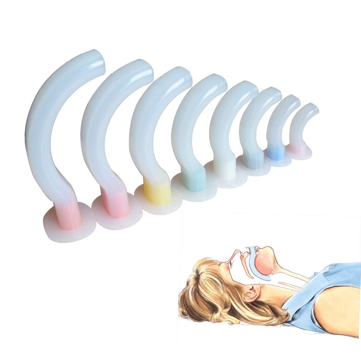 Jtkens 1 Set Oropharyngeal Airways Set For First Aid And Paramedics