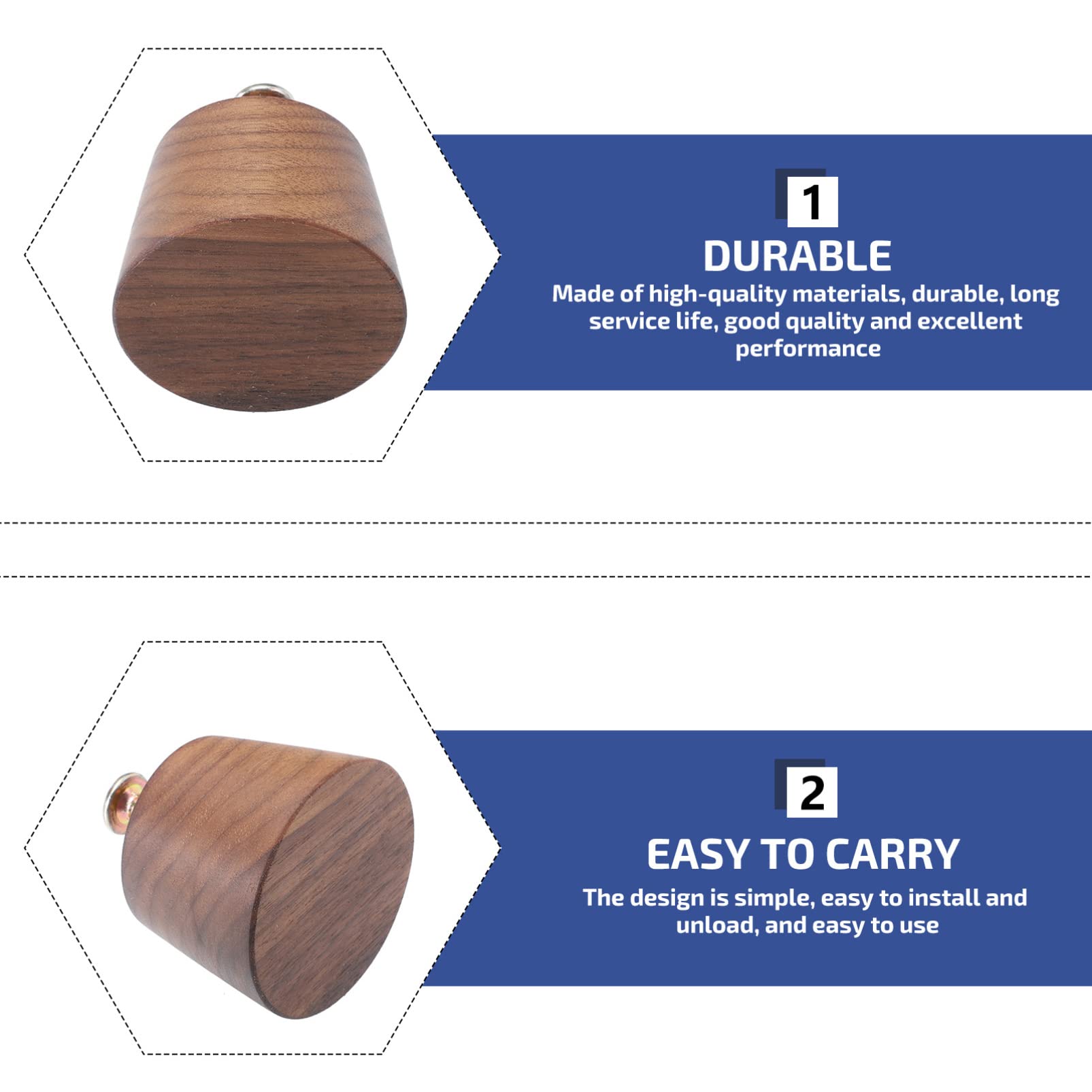 Angoily Walnut Cone-Shaped Cabinet Handles – Simple & Sturdy Pulls For Kitchen Cupboards & Furniture