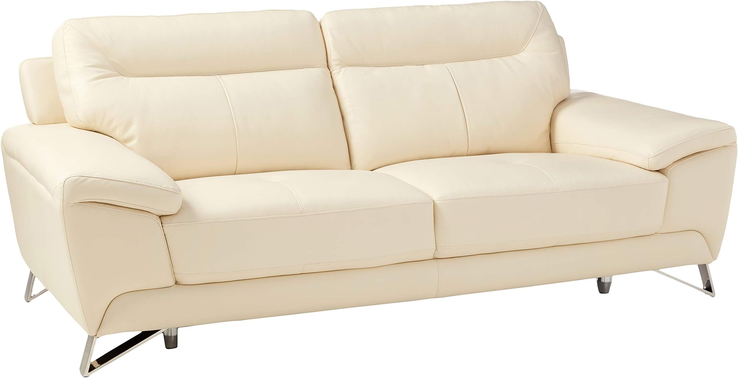 Cortesi HomePhoenix Leather Sofa, 80", Cream