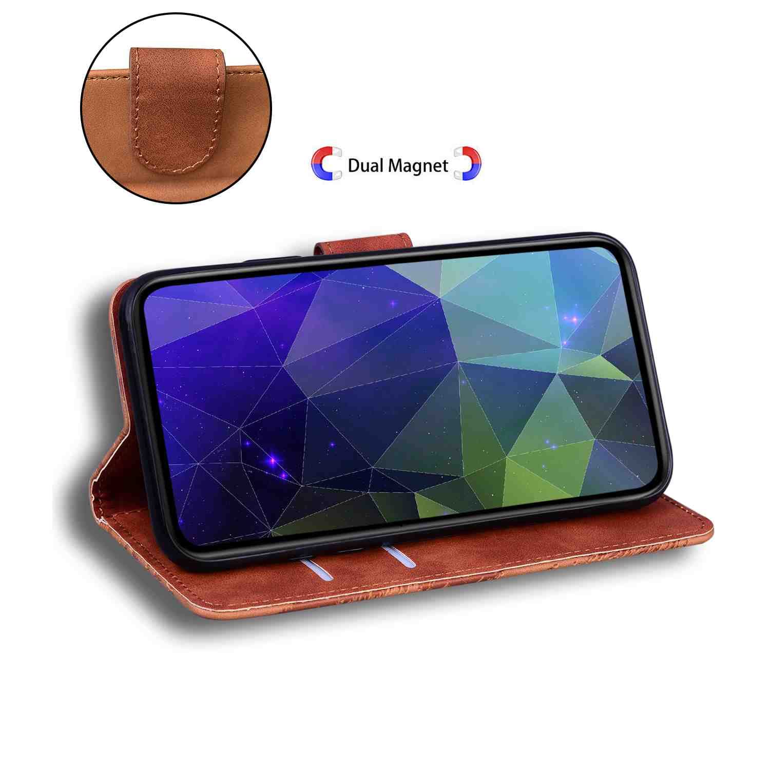 Étui Portefeuille Cuir PU Pour Motorola Moto E20 - Slim Antichoc Support Magnétique