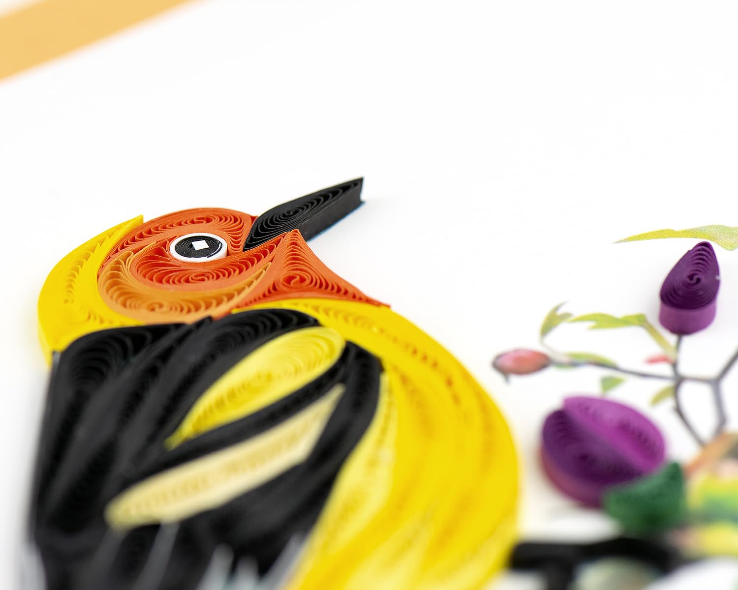 Quilling Western Tanager Bird Tweet-Tastic Fun! Hand-Finished Art Greeting Card Frameable Art - Image 3