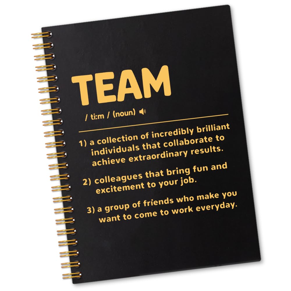 Sixrip Team Definition Funny Spiral Notebook, Fun Team Office Gifts for Coworker, Team Member Gifts for Colleague, New Job Present for Coworker Intern