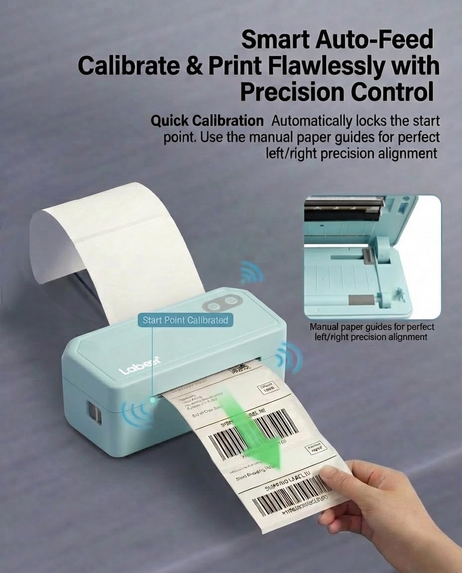 Labeer Bluetooth Thermal Label Printer, 4x6 Wireless Label Printer for Shipping Packages, Small Business Office or Home, Compatible with Windows, Mac, Android, iOS, Shopify, Ebay, Etsy, UPS