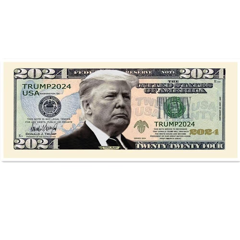 Amazon.com: YIQILAFADA Donald Trump 2024 新奇美元鈔票20 件組- 正面和背面全彩讓美國再次偉大: 玩具和遊戲