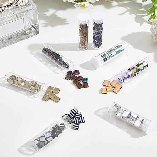 Miniatura 5 de NBEADS Juego de 208 cuentas metálicas de Tila, 8 colores de 0.197 x 0.197 in, incluye hilo elástico y agujas de cuentas de acero inoxidable para