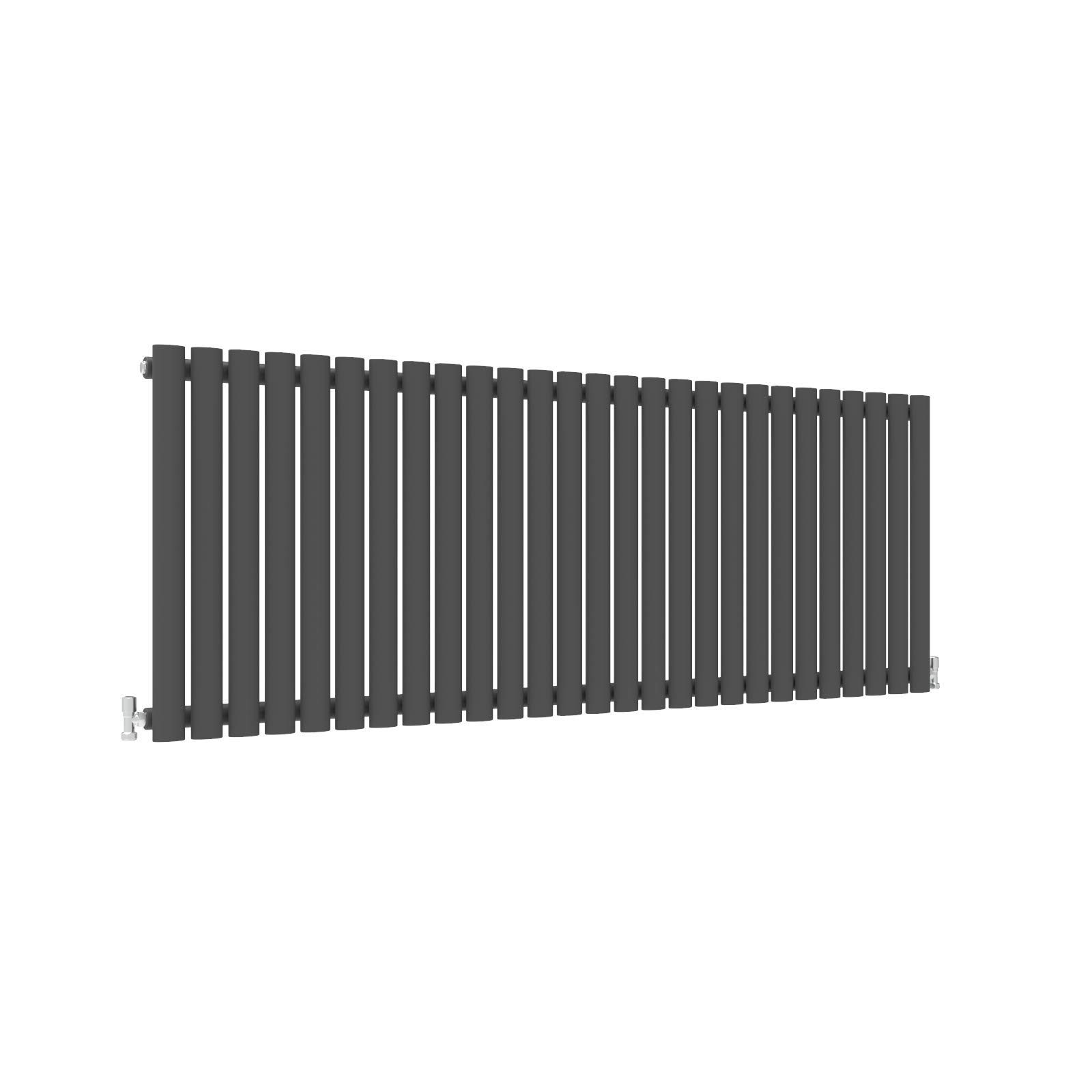 Horizontal Column Anthracite Radiator Oval Single Designer Radiator 600x1593mm Central Heating Interior Design