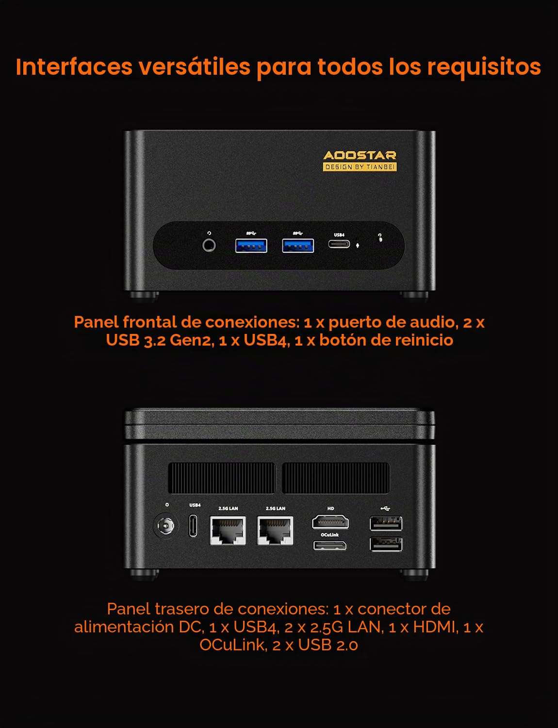 Mini PC AOOSTAR G-FLIP H255, AMD Ryzen 7 H255 (8 núcleos/16 hilos, hasta 4,7 GHz), mini PC para juegos con 24 GB de RAM DDR5, SSD PCIe 4.0 de 1 TB, mini ordenador de sobremesa con WiFi 6 y doble LAN d