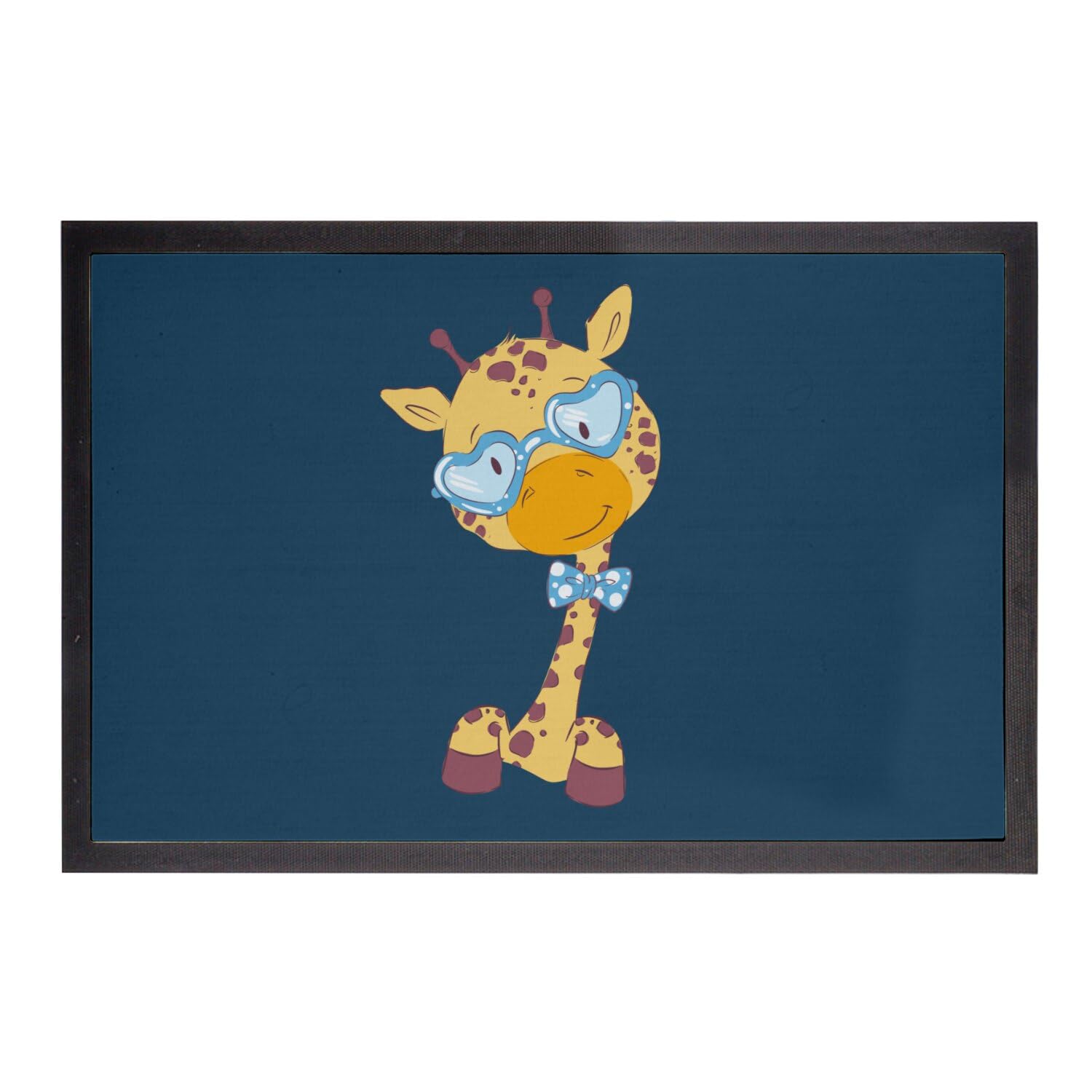 Paillasson bleu dimensions 60x40cm motif girafe hippie mignon tapis original