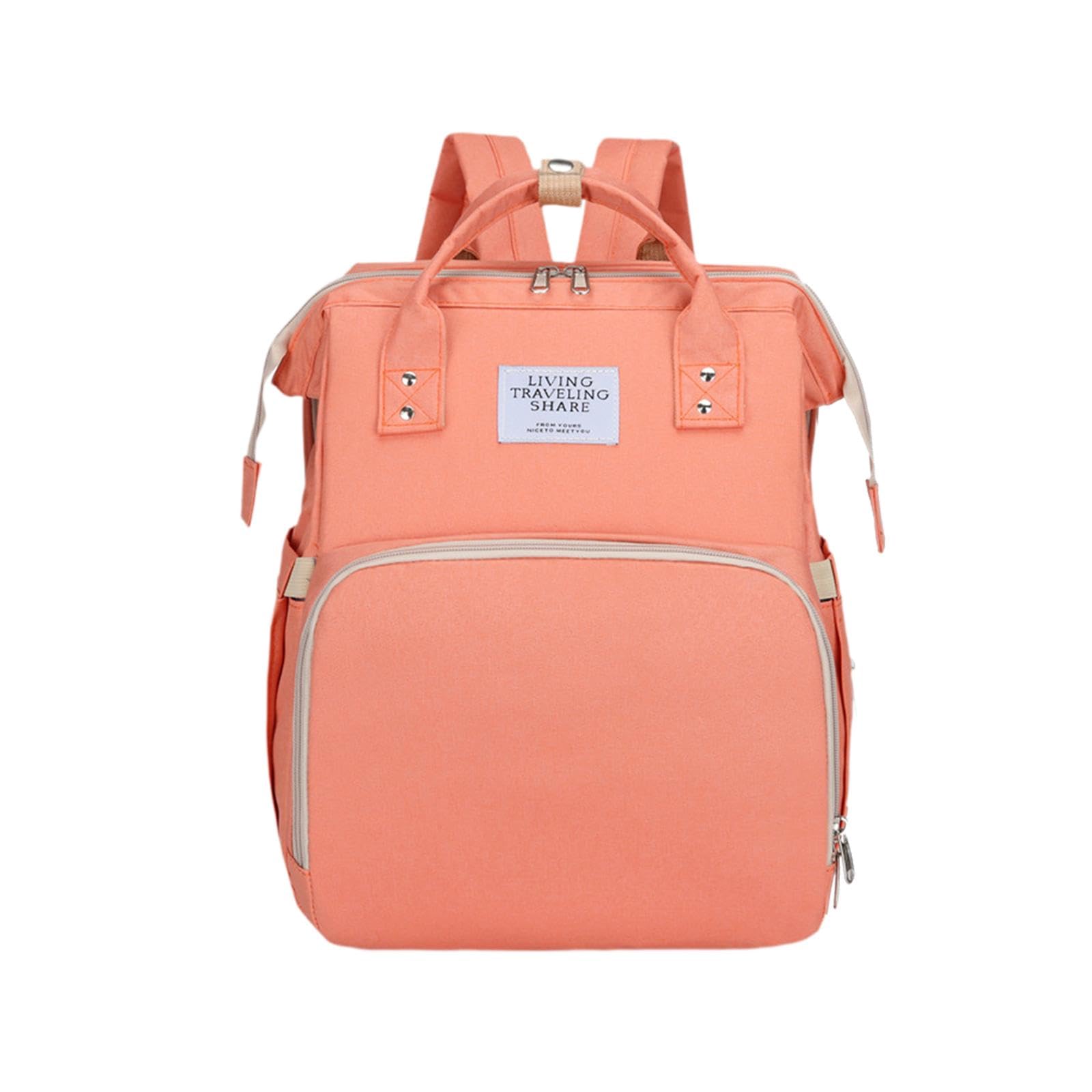 Diaper Baby Bag Backpack Nylon Liner Large Capacity Multifunction Travel Bag pink|Baby|Diapering|Diaper Bags-image-15
