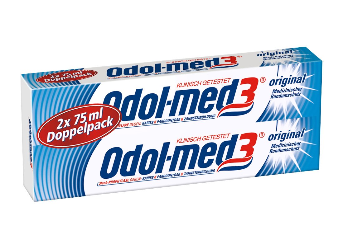 Odol-med 3 Original Tooth Paste, 75 ml- Lot of 2