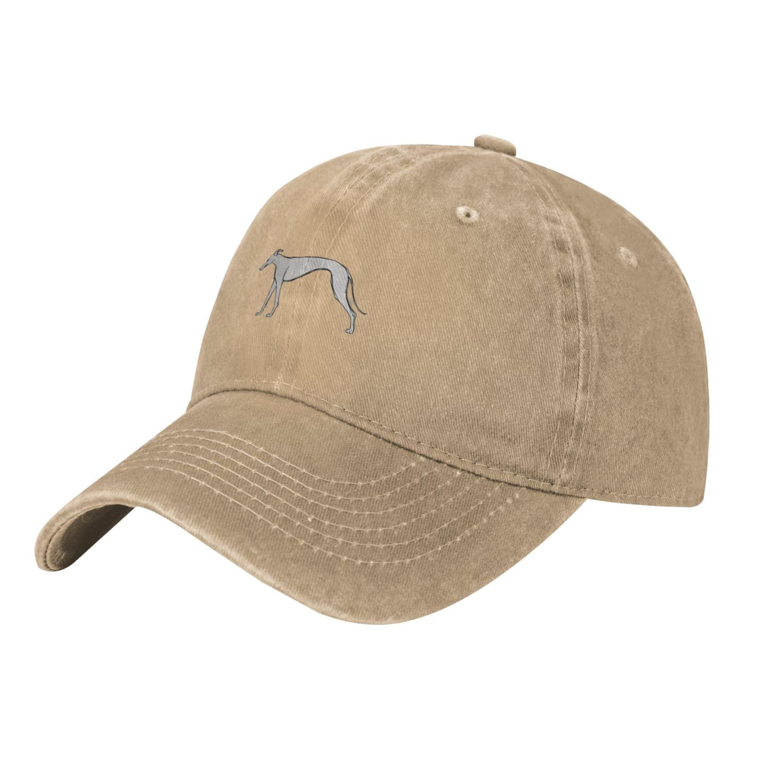 WHJDPP Black Scribbled Greyhound Picture Washed Cowboy Baseball Cap for Adults - Stylish and Breathable Hat