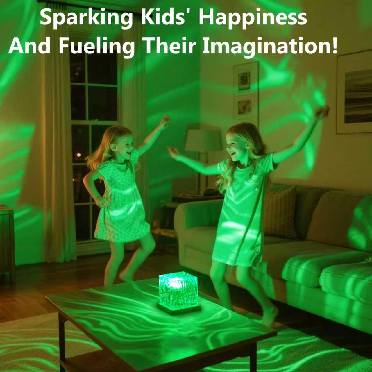 HESUSLA  Lights Projector Rechargeable, Touch Cube Color Changing Light with 16 Colors 4 Modes Dimmable Cordless Mood Lamp for Shower, Ambient Lighting for Bedroom and Bathroom: White Northern Lights