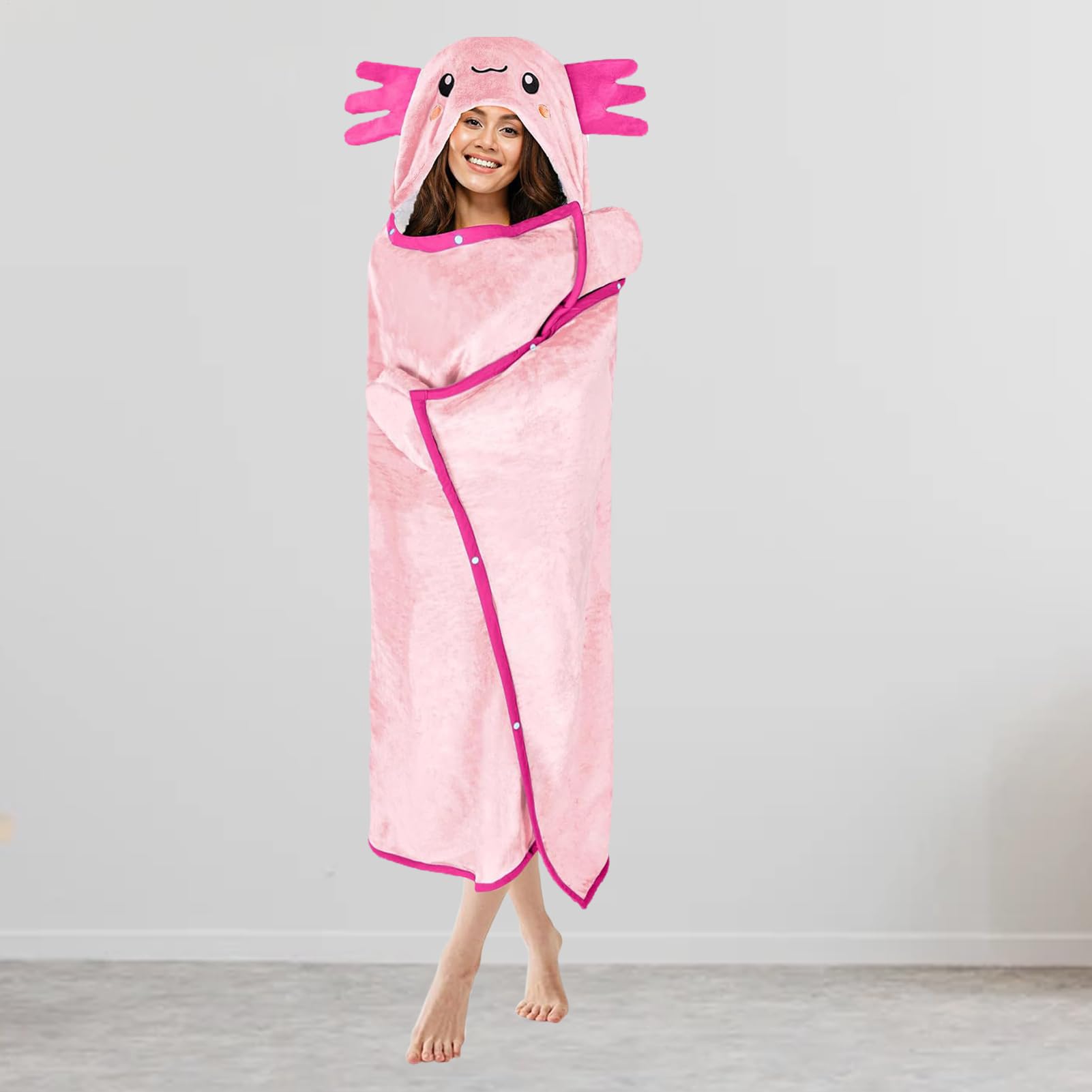 Generisch Coperta con cappuccio, coperta con cappuccio da donna, coperta per felpa, coperta portatile, coperta con cappuccio per bambini, adolescenti e ragazze