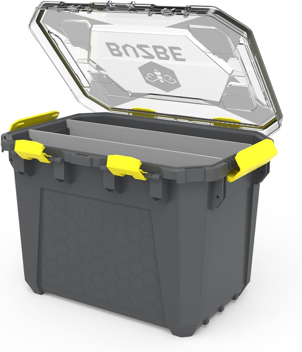 BUZBE Hive 13 Modular Gear Case, Waterproof and Airtight, Stackable Storage Bin with Dividers