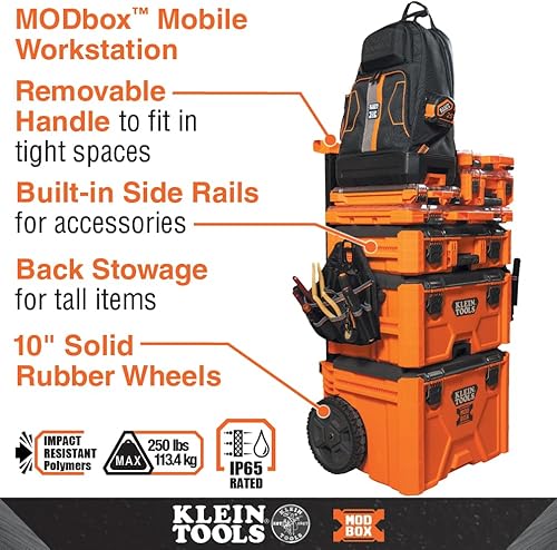 Miniatura 3 de Klein Tools 54812MB MODBox Caja de almacenamiento compacta, organizador de piezas, caja de herramientas se conecta al sistema modular MODBox,