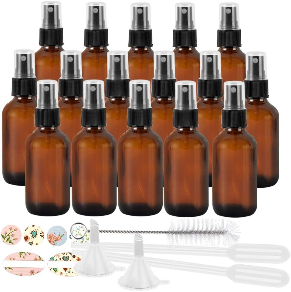 Yungyan 100 Pcs 4 oz Mini Glass Spray Bottles Empty Spray