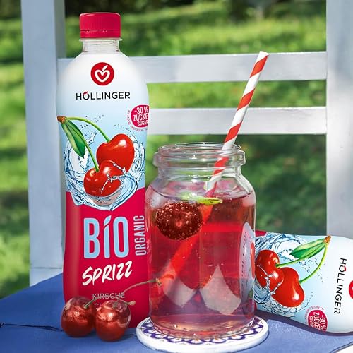 HÖLLINGER Bio Spritz Kirsche, Boisson Pétillante Végétalienne Sans Sucre Ajouté, Bouteille PET 500ml, Saveur Cerise, (Lot de 6) – vue 6