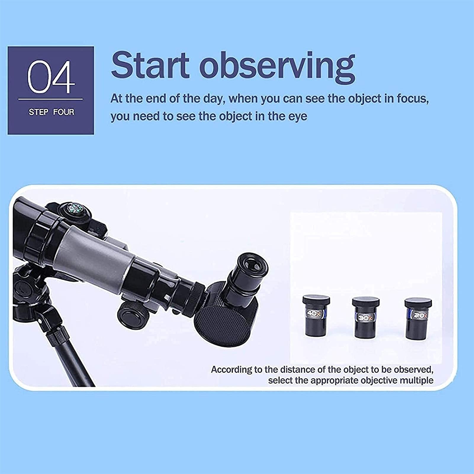 Telescopio per Astronomia, Portatile e Potente 20x-40x, Facile da Montare e Utilizzare, Ottimo per Bambini e Adulti Principianti