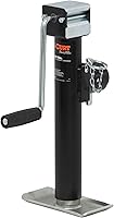 CURT 28354 5,000 lb Swivel Trailer Jack - Weld-On Pipe Mount, 10" Travel, Side-Wind Handle for Secure Towing