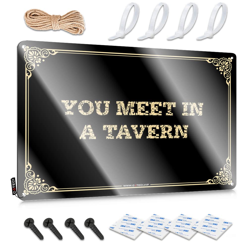 MWFKKADDB Bar Metal Sign Decor You Meet In A Tavern Tin Sign Vintage Funny Tin Sign Funny Patio Signs(30X40CM)