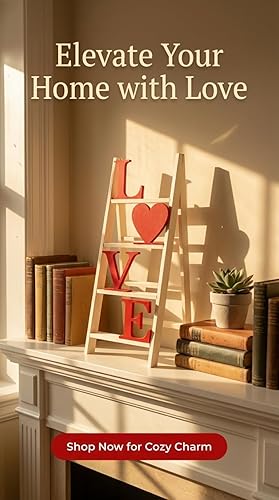 LOVE Ladder Freestanding Decor Sign, Valentine's Day Home Decoration