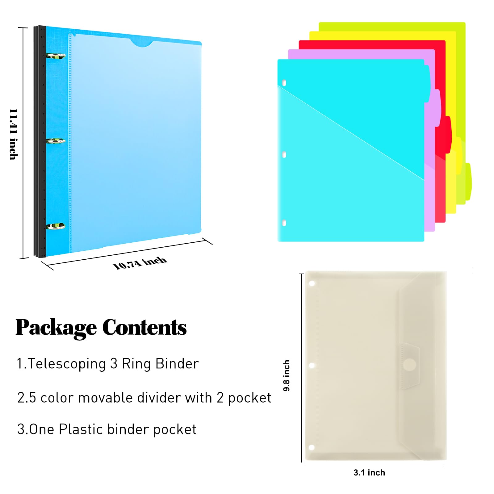 Snapklik.com : INFUN Telescoping Project Organizer Binder,13 Pocket 3 ...
