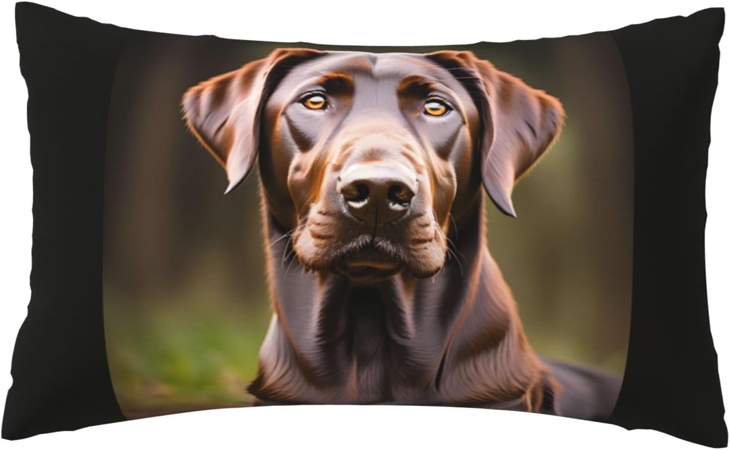 Brown Labrador Retriever Print Pillow Case Cover for Breathable Bedding Home Bedroom Living Room Travel Accessory