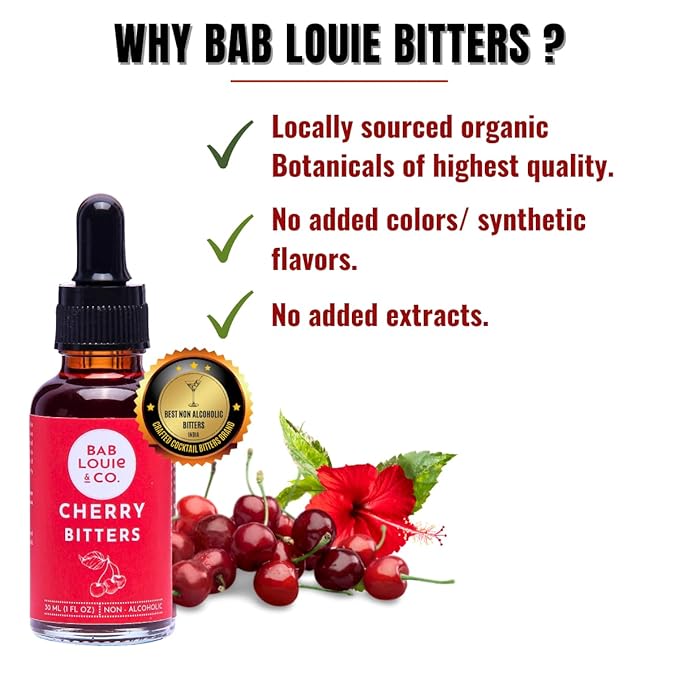 Bab Louie & Co. Cherry Bitters Amargo No Alcohólico para Cócteles 30ml miniatura 8