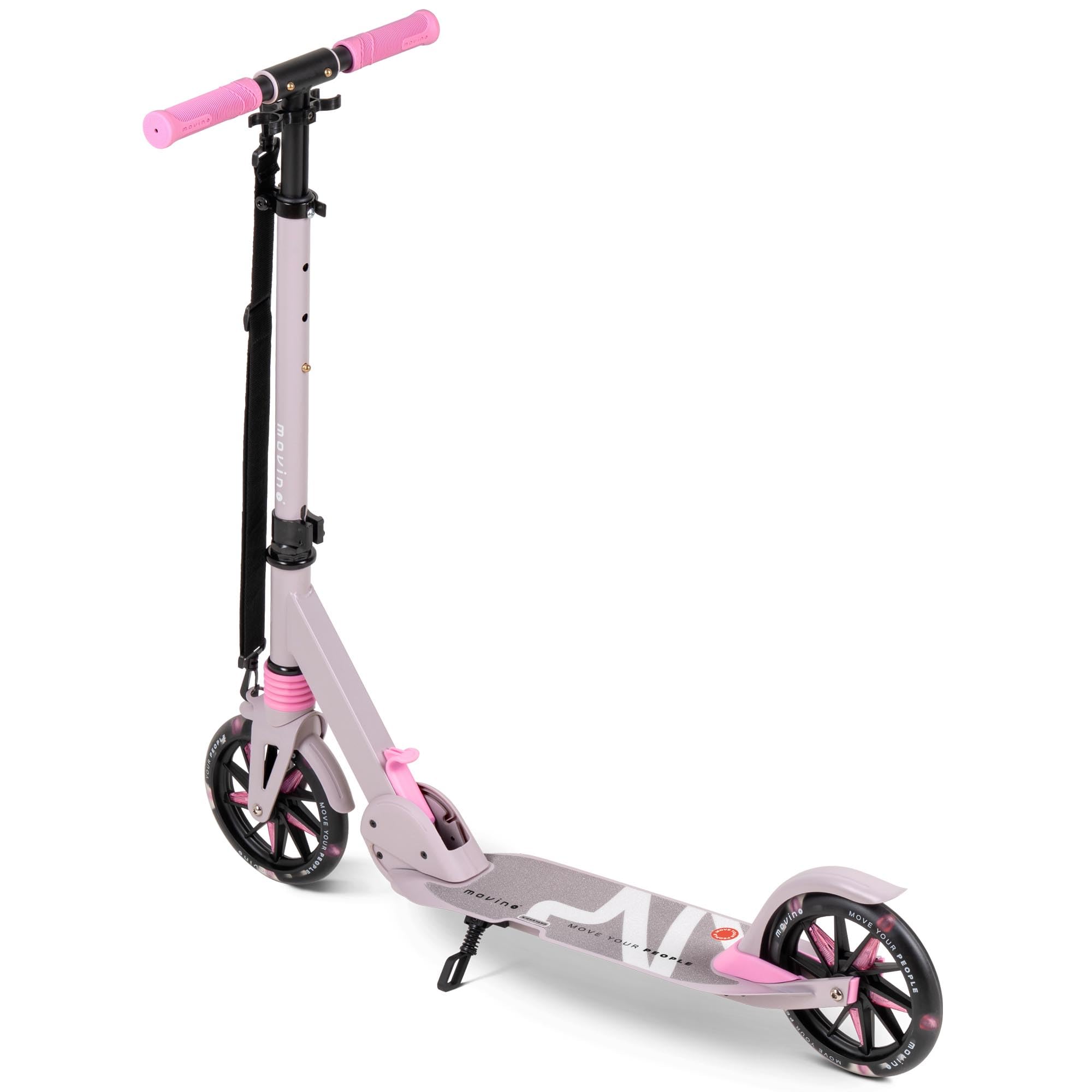 Movino Trottinette Enfant et Adultes jusqu'à 100 kg - Pliable - Grandes Roues LED 180 mm - Guidon Réglable en Hauteur - City Light
