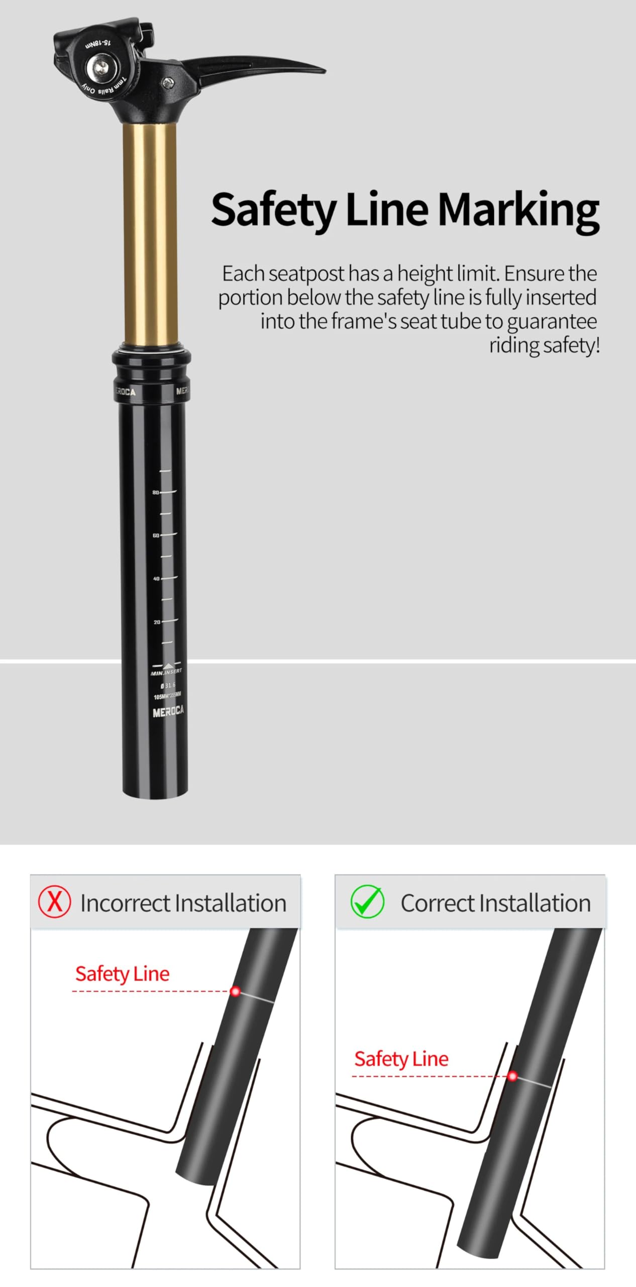 Tige de Selle de Vélo Télescopique 27,2mm/30,9mm/31,6mm, Hauteur Réglable, Tube de Selle de Vélo Hydraulique en Aluminium, Vélo Tout Terrain, Accessoire de Cyclisme