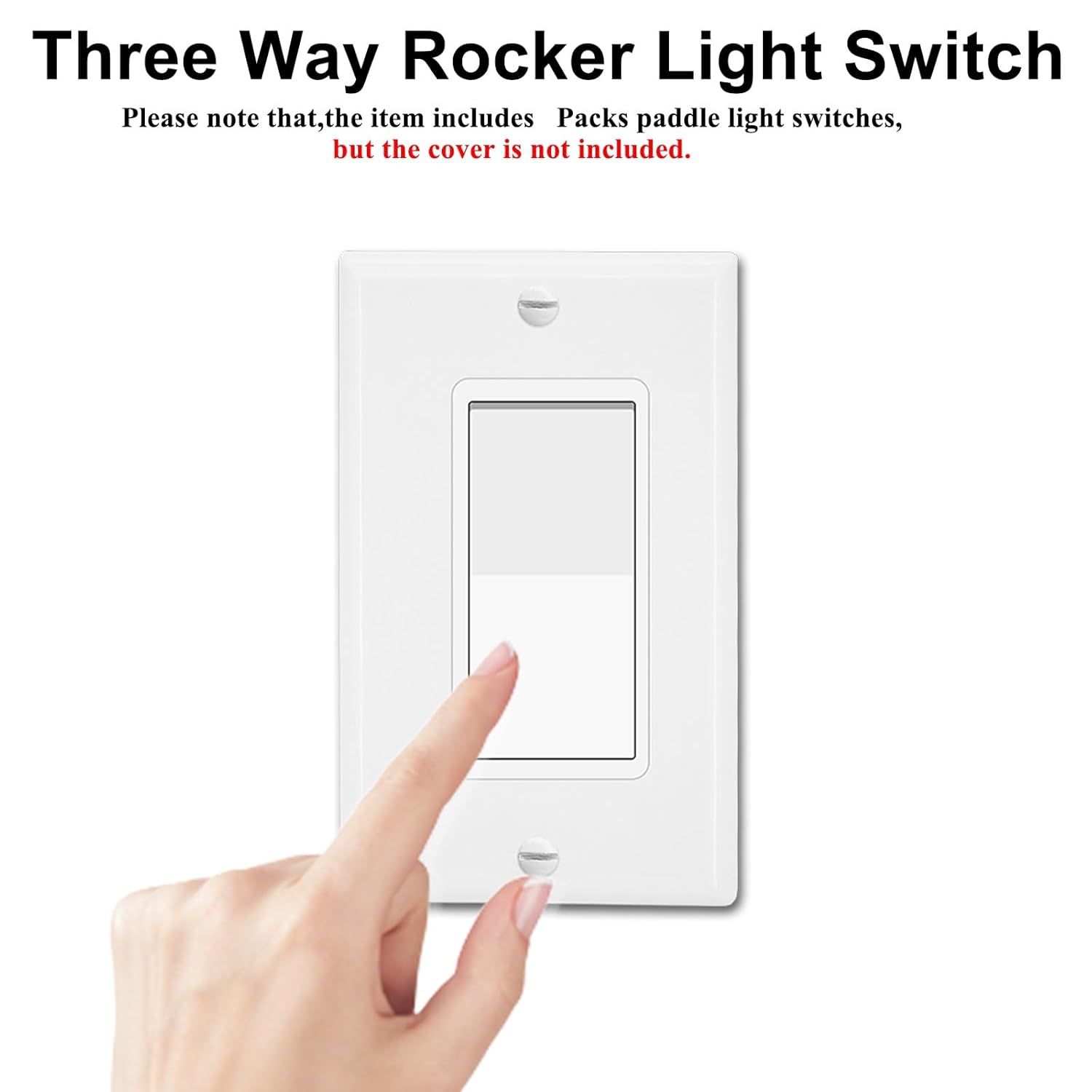 3 Way Switch White, Greencycle 40Pack Three Way/Single Pole Light Switch Rocker Switch 15A 120/277V, On/Off Rocker Paddle Interrupter, Residential/Commercial Grade,Home & Office,UL/CUL