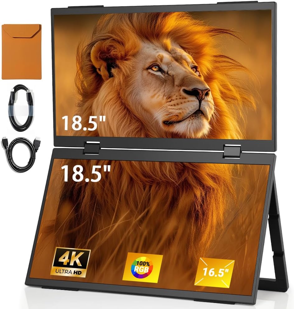 Monitor Duplo Portátil 15.6 Polegadas FHD 1080P 60Hz