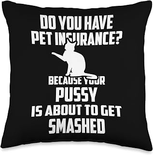 Do You Have Pet Insurance Cat Humor for Adults Throw Pillow
