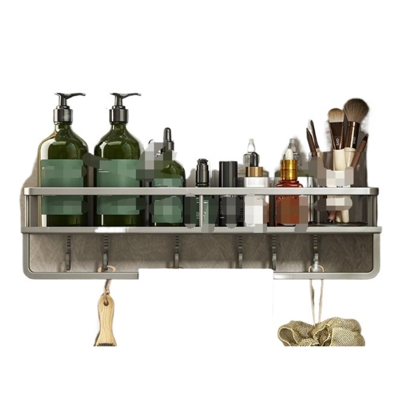 PXIWDAN Bathroom Shelf Wall Mounted Shower Caddy Shlef Storage Racks with Towel Rack Hooks for Bathroom Wall Organizer