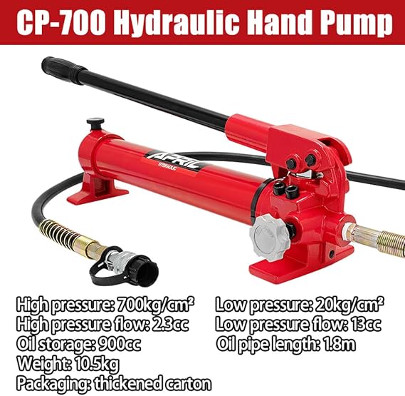 4inch Mini Hydraulic Lifting Cylinders Kit, Single Acting Hydraulic Cylinder Jack Hydraulic Ram Cylinder W/Retract Automatically, for Machinery, 20/30/60Ton(Size:with Pump,Color:20T)