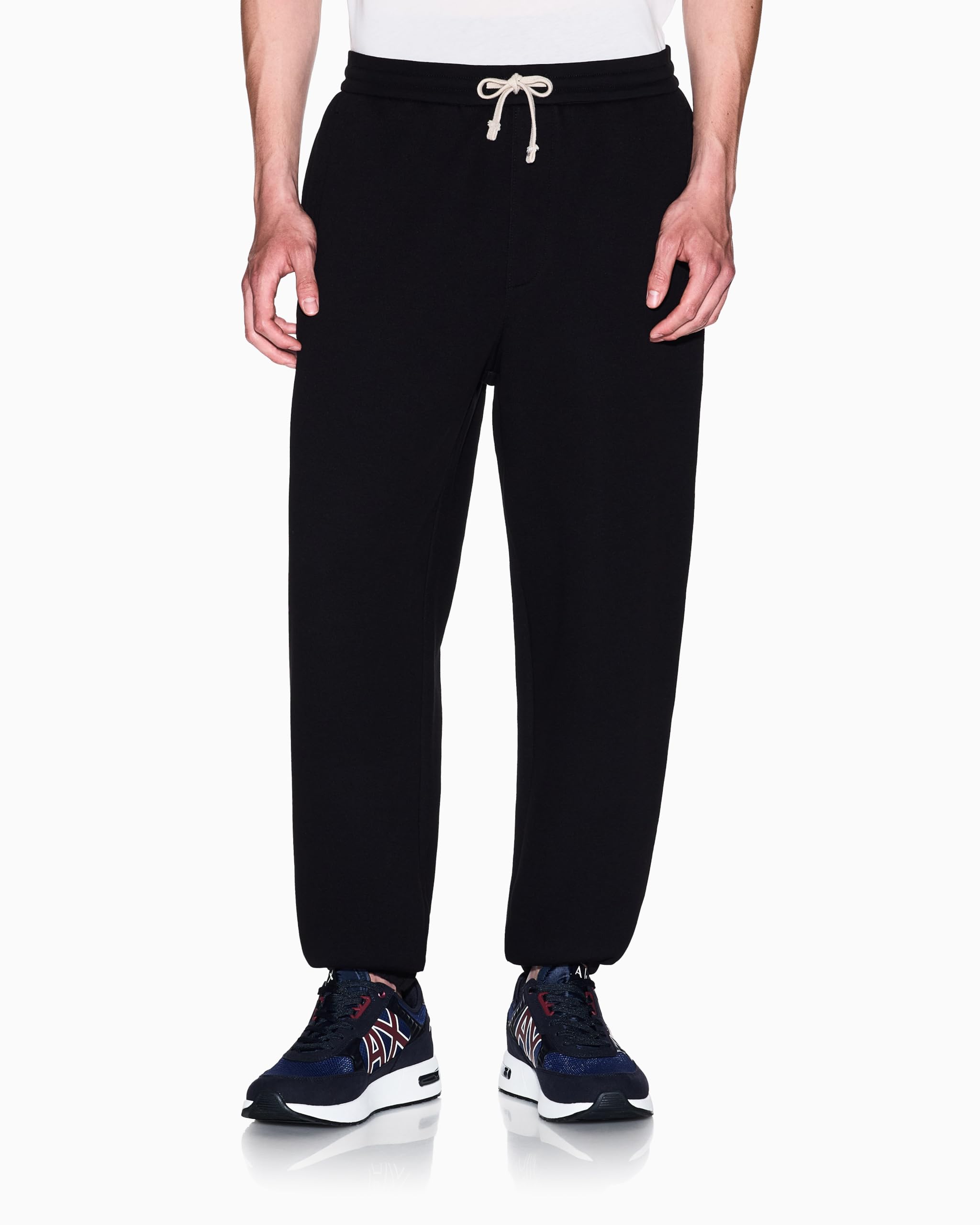 Armani Exchange Męskie spodnie dresowe Cross Gender, Cuffed Leg Back Logo Patch