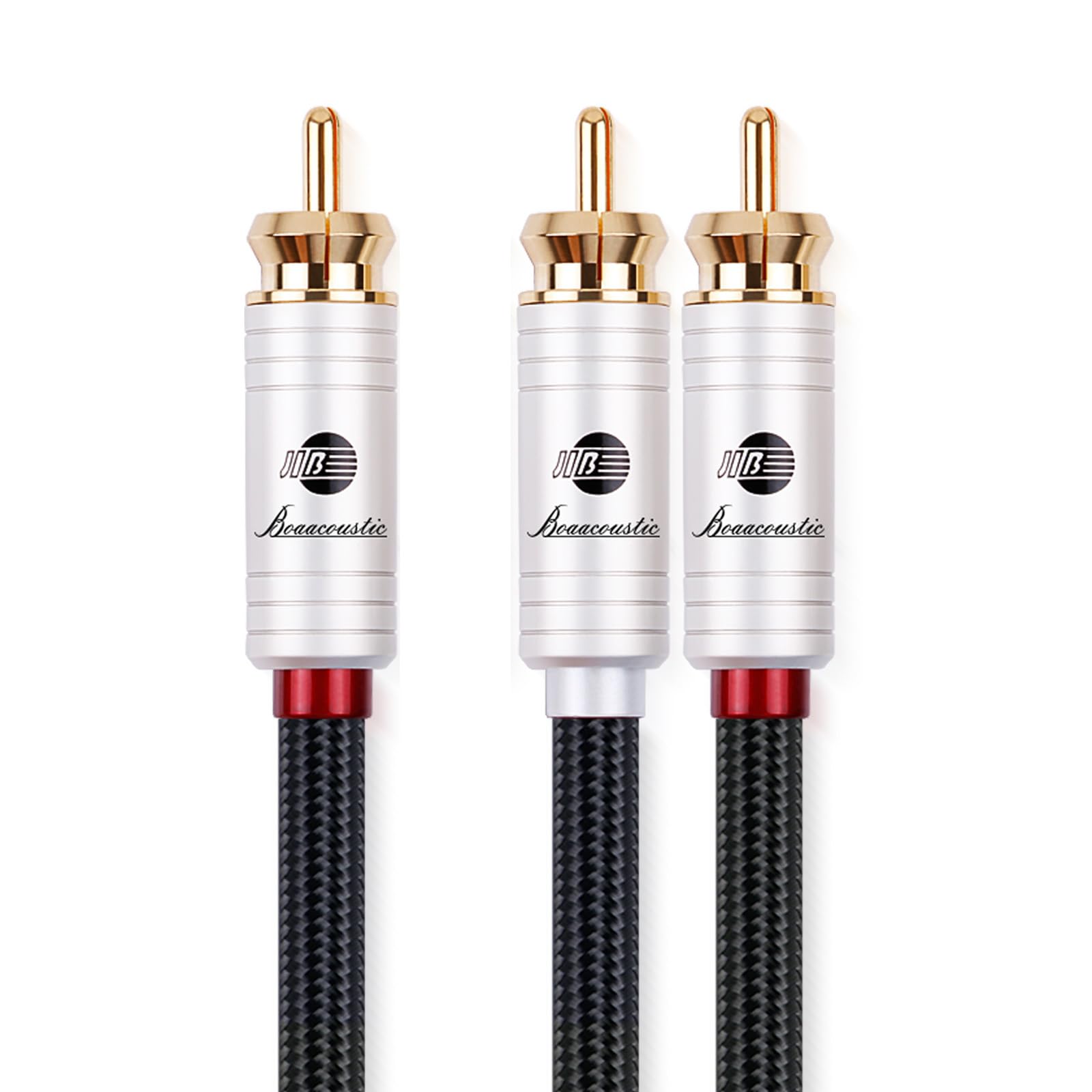 BOAACOUSTIC JIB Câble Subwoofer Y Cinch 2 vers 1 High end, Câble RCA Chinch Y 1 vers 2 Câble Coaxial Audio Numérique pour Amplificateur, TV vers Subwoofer, etc. 3m