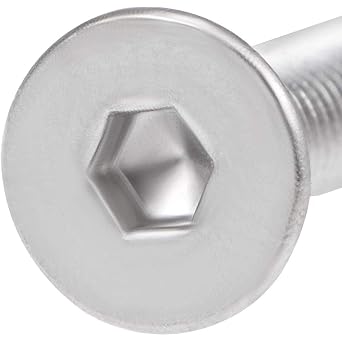 50 Pcs M3-0.5 x 12mm Flat Head Socket Cap Screws Bolts, Stainless Steel 18-8 (304), Bright Finish, Allen Socket Drive,Machine Screws Inner Hex Screw Fasteners Bolts