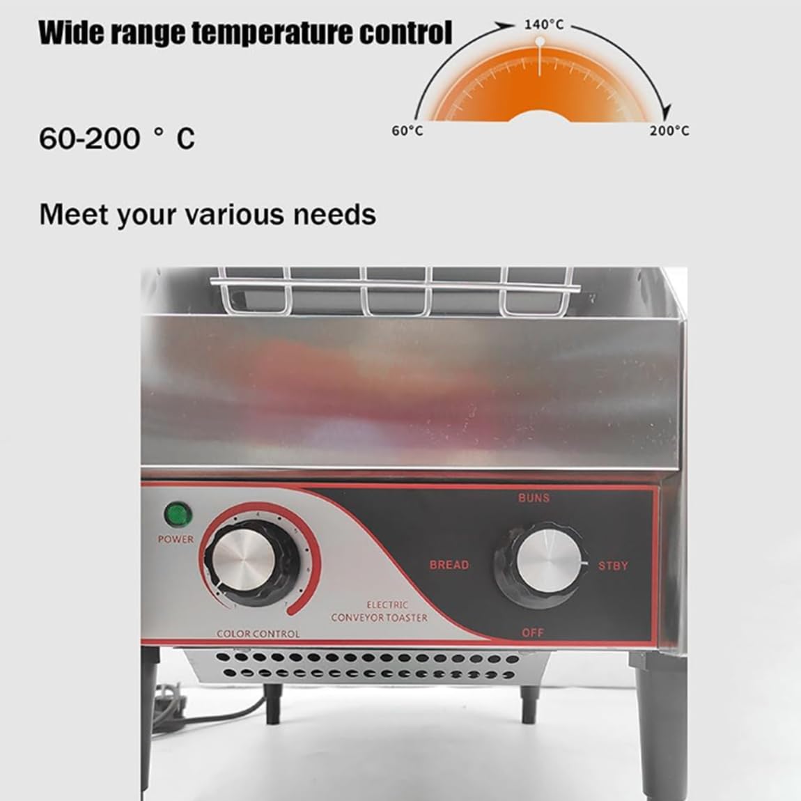 Tostadora de cinta transportadora comercial Tostadora de cinta transportadora para catering Máquina de pan eléctrica de 2240 W 150/300/450 piezas/h Horno tostador automático Control,300